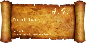 Antal Ida névjegykártya